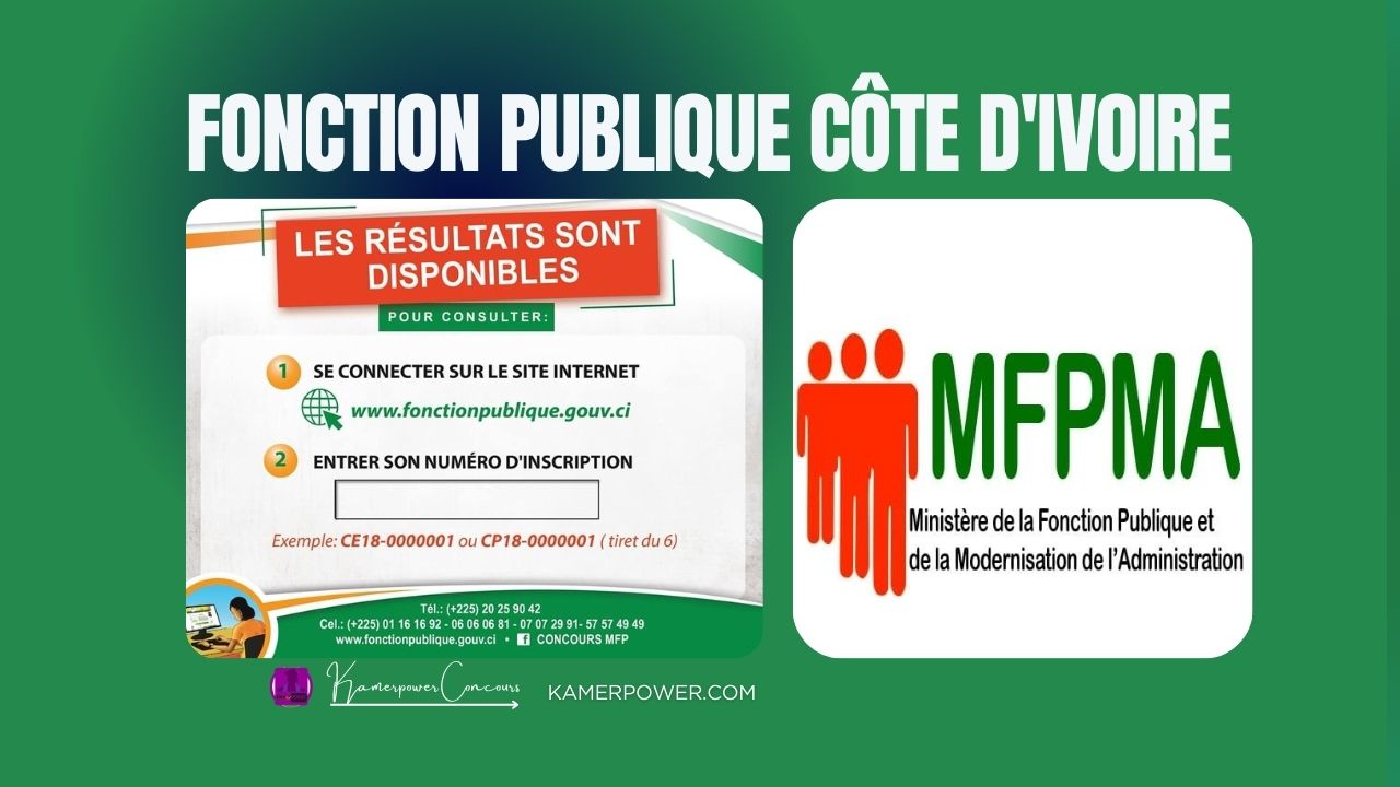 Résultats concours fonction publique 2025-2026 ci Côte d'Ivoire concours administratifs 2025-2026 ci Côte d'Ivoire